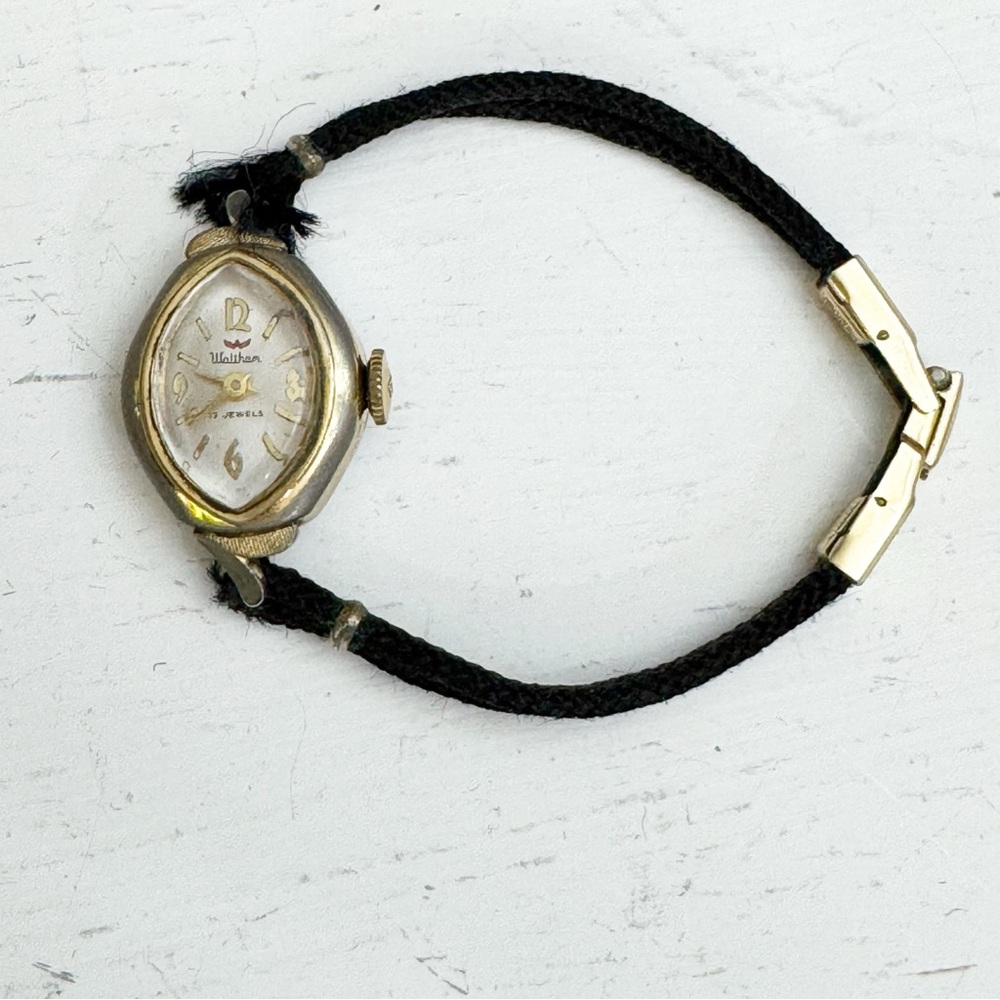 Vintage Ladies Waltham 17 Jewels Watch 12k Gold Filled Rope Style band- Working - Picture 1 of 13